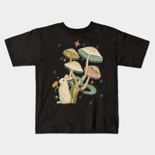 Rabbit under mushroom Kids T-Shirt